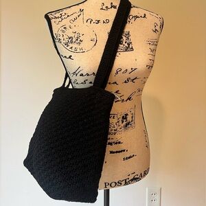 THE SAK - Black Crocheted Bag with Two Straps
